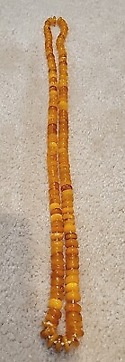 #ad BEAUTIFUL VINTAGE GRADUATED BALTIC AMBER BUTTERSCOTCH EGG YOLK 32quot; NECKLACE 42g $99.95