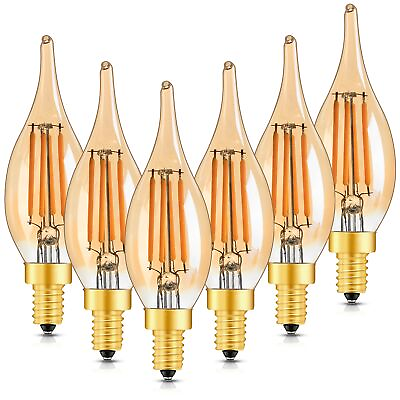 #ad #ad Grensk Dimmable E12 Chandelier LED Light Bulbs 4W 550Lumen Type B Amber Vinta... $23.44