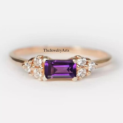 #ad Amethyst Ring Stackable Ring 925 Sterling Silver Ring Women Ring Silver Ring $35.99