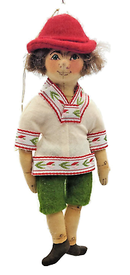 #ad Gladys Boalt Pinocchio Handmade Fairytale Fabric Christmas Holiday Tree Ornament $224.49