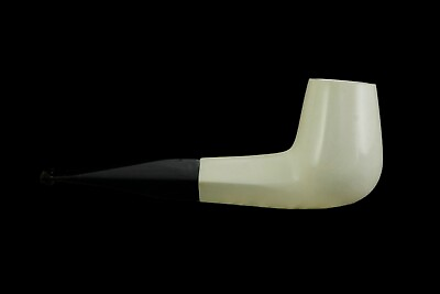 #ad Smooth Nose warmer Billiard Pipe new block Meerschaum Handmade W Case#483 $135.00