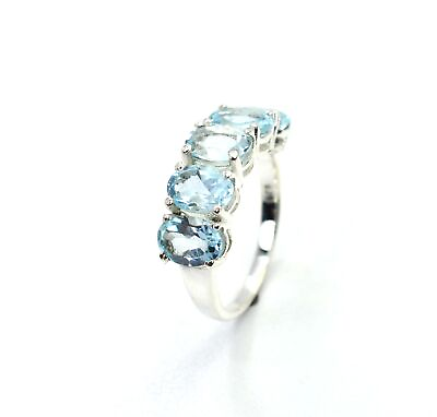 #ad 925 SOLID STERLING SILVER NATURAL BLUE TOPAZ RING C820 Y761 $17.59