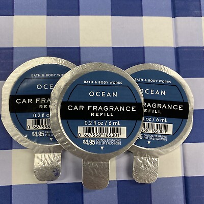 #ad 3 Pack OCEAN Car Fragrance Refill Bath And Body Works $18.88