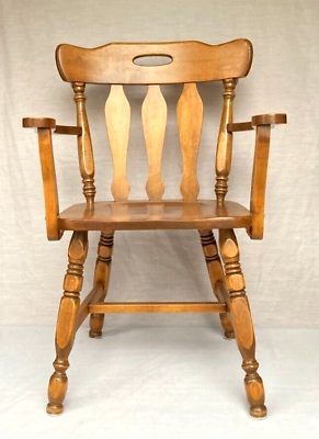 #ad Antique St. Johns Inc. Maple Arrow Back Arm Chair Rare $159.99
