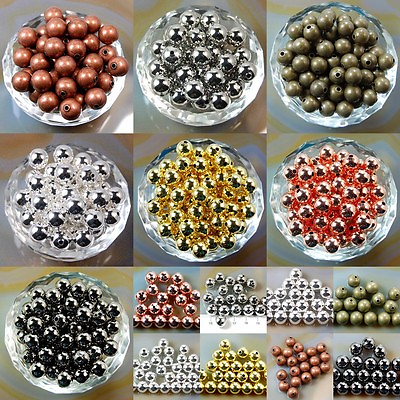#ad Wholesale Smooth Round Metal Copper Spacer Beads 2.4mm 3mm 4mm 5mm 6mm 8mm 10mm $5.99