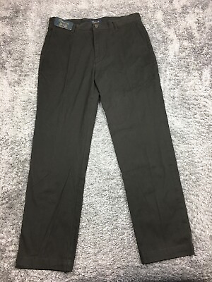 #ad Roundtree Casuals Straight Fit Pants Mens Size 36x32 Brown Chino Dark $17.99