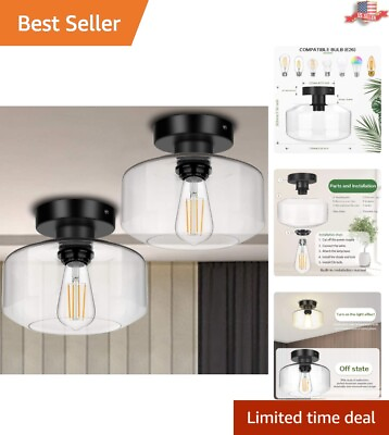 #ad Modern Industrial Semi Flush Mount Ceiling Lamps 2 Pack for Diverse Interiors $70.95