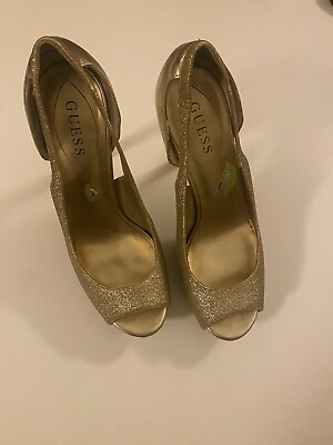 #ad Guess Golden Sparkly Heels 9.5 $9.99