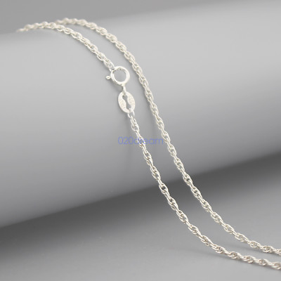 #ad 1.7mm 925 Sterling Silver Necklace Rope Chain 14 28 Inch Long Stamped Italy Gift $10.44