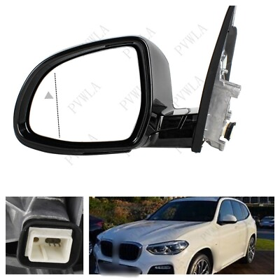 #ad White Painted 3 Pin Mirror Assembly Left Side for Bmw X3 G01 G08 2018 2021 $251.99