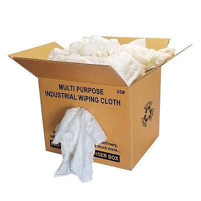 #ad White Sheeting 100% Cotton Cleaning Rags 25 lbs. Box Multi Purpose Cleaning $59.99