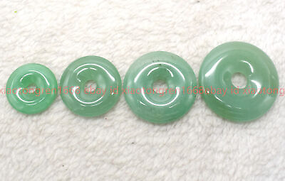 #ad Natural 25 40mm Green Aventurine Donut Circle Bead Gemstone Pendant Necklace AAA $3.59