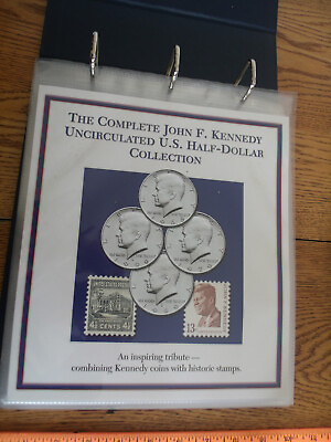 #ad PCS John F. Kennedy Uncirculated U.S. Half Dollar Collection 20 COINS 10 Stamps $35.00