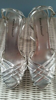 #ad Silver wedding party women#x27;s shoes Pierre Dumas metallic silver shoes size 6.5 $19.78