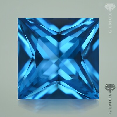 #ad Spinel Loose Gemstone Square Princess Cut Lab Grown Aquamarine Blue Stone EU $12.00