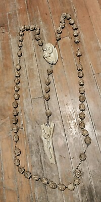 #ad Vintage Italian Alabastrite Wall Hanging Rosary LARGE 64quot; Long Made in Italy $59.99