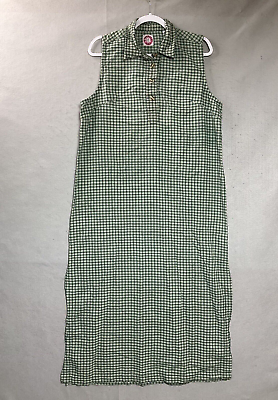 #ad Vintage Dress Womens Large Green Check Sleeveless Cottagecore Retro 90s Y2K $49.97