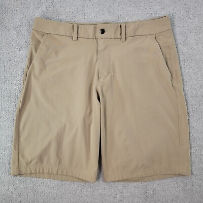 #ad Lululemon Mens Shorts 34 Khaki Beige Active Chino Casual Pockets 11 in Inseam $29.95