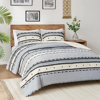 #ad Hyde Lane Boho Blue King Comforter Set ，Modern Farmhouse Tufted Bedding Sets Co $107.10