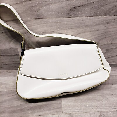 #ad Guess White Faux Leather Shoulder Purse Handbag Small Size 12 x 7 $12.99