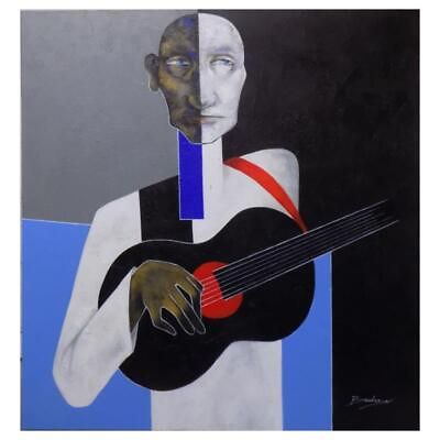 #ad Berberyan quot;The Black Guitarquot; Hand Signed Original Painting on Canvas $6600.00