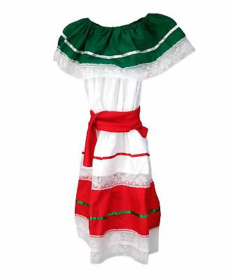 #ad Kids Girls Mexican Traditional Cinco De Mayo Dancer Coco Costume Fiesta Dress $23.02