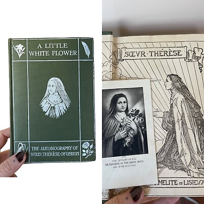 #ad quot;A LITTLE WHITE FLOWERquot; vintage 1916 Edition Therese of Lisieux Religious W Card $69.99