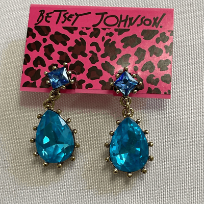 #ad Betsey Johnson Rhinestone Bling Earrings New $24.95