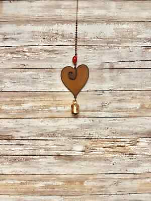 #ad Heart with Swirl Rustic Metal Garden Nana Bell Valentines $17.38