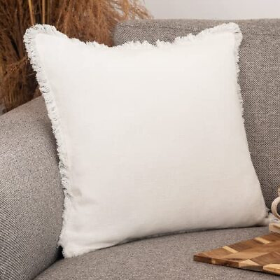 #ad Inspired Ivory Linen Throw Pillow Cover 20x20 Inch Off White $19.88