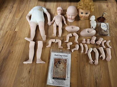 #ad Lot Of Vintage Doll Parts Body Head Arms Legs Wig amp; More Doll Parts $85.49