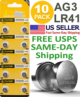 #ad 10 Pack AG3 LR41H 392H LR376 CX42 1.5V Alkaline Battery Watch USA SHIP pcs aid $2.32
