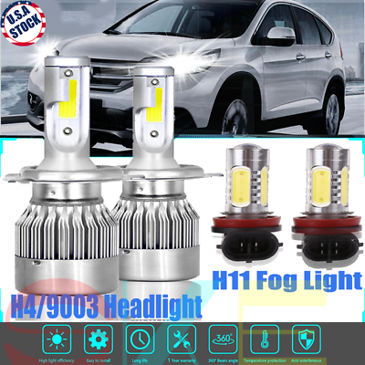 #ad For Honda CRV 2007 2014 LED H4 HeadlightH11 Fog Light Bulbs Brighter Car Light $28.40