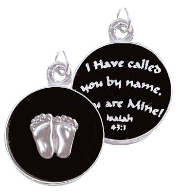 #ad Precious Feet Silver Plated Isaiah 43:1 Pro Life Jewelry Charm $7.99