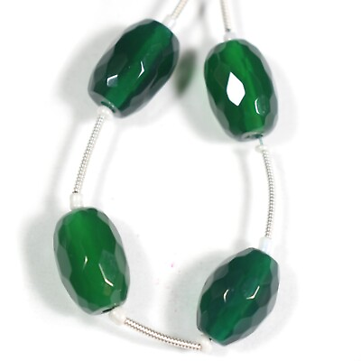 #ad Beautiful AAA Dark Green Jade Faceted Drum Gemstone 4quot; Loose Beads For Jewelry $19.09