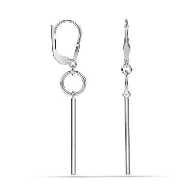 #ad 925 Sterling Silver Circle Bar Leverback Drop Dangle Earrings for Women Teen $23.99