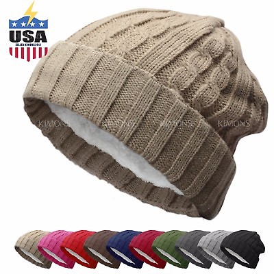 #ad BN 101 Knit Slouchy Baggy Beanie Winter Hat Ski Slouchy Cap Skull Men Women 2 $8.95