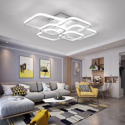 Acrylic LED Ceiling Light Modern Square Chandelier Lighting Fixture Living Room $69.99