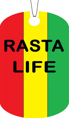 #ad Rasta Flag Adult Dog Tag Chain Necklace Life Version $8.47