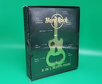 #ad NEW Hard Rock Cafe Golden Guitar Multi Tool Bottle Opener Wrench Screwdriver HRC $29.99
