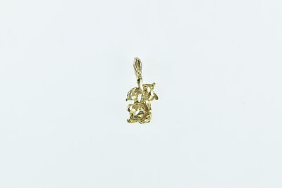 #ad 14K 3D Rose Flower Vintage Romantic Charm Pendant Yellow Gold *58 $62.95