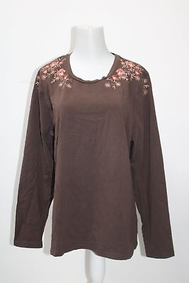 #ad Damp;CO Women#x27;s Top Brown L Pre Owned $5.99