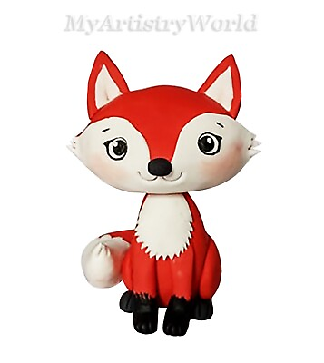 #ad Fox cake topper. Edible 3D fondant gum paste Woodland animals Fox figurine. $45.00