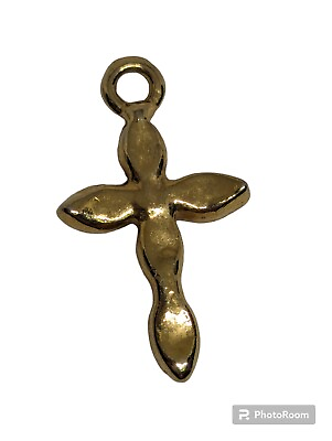 #ad X12 Gold Toned Small Beautiful Cross Pendant $8.99