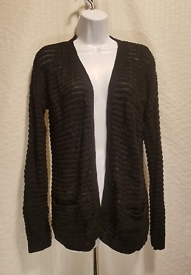 #ad HIPPIE ROSE Sizes S M L XL Open Front Long Sleeve Black Cardigan Sweater $19.95