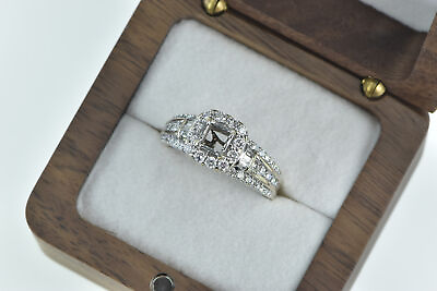 #ad 14K 1.10 Ctw Diamond Princess Engagement Setting Ring White Gold *38 $599.95
