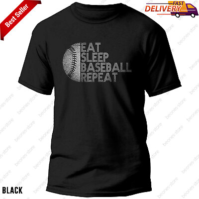 #ad Eat Sleep Baseball Repeat Baseball Player Tee Gift Funny Baseball T Shirt $13.99