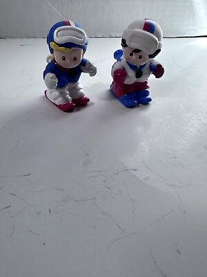 #ad Fisher Price Little People USA Olympics Figures Lot Of 2 Skiers Set 2 $10.00