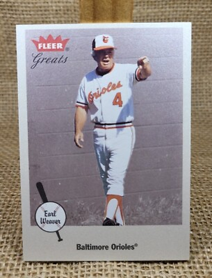 #ad 2002 Fleer Great of the Game Earl Weaver Baseball Card #39 Orioles A4 $0.99