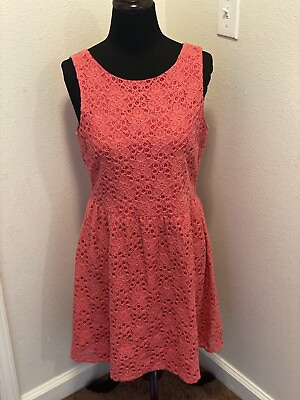 #ad THE LIMITED CORAL LACE DRESS A LINE SLEEVELESS SIZE 10 $14.50